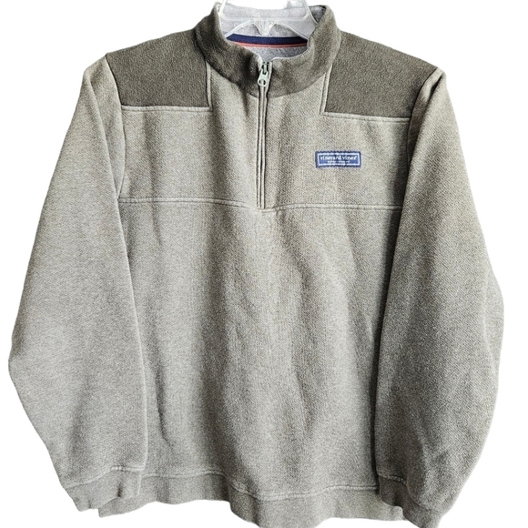 Vineyard Vines Other - Vineyard Vines Saltwater Fleece Shep Shirt Mens Medium Green 1/4 Zip Sweatshirt